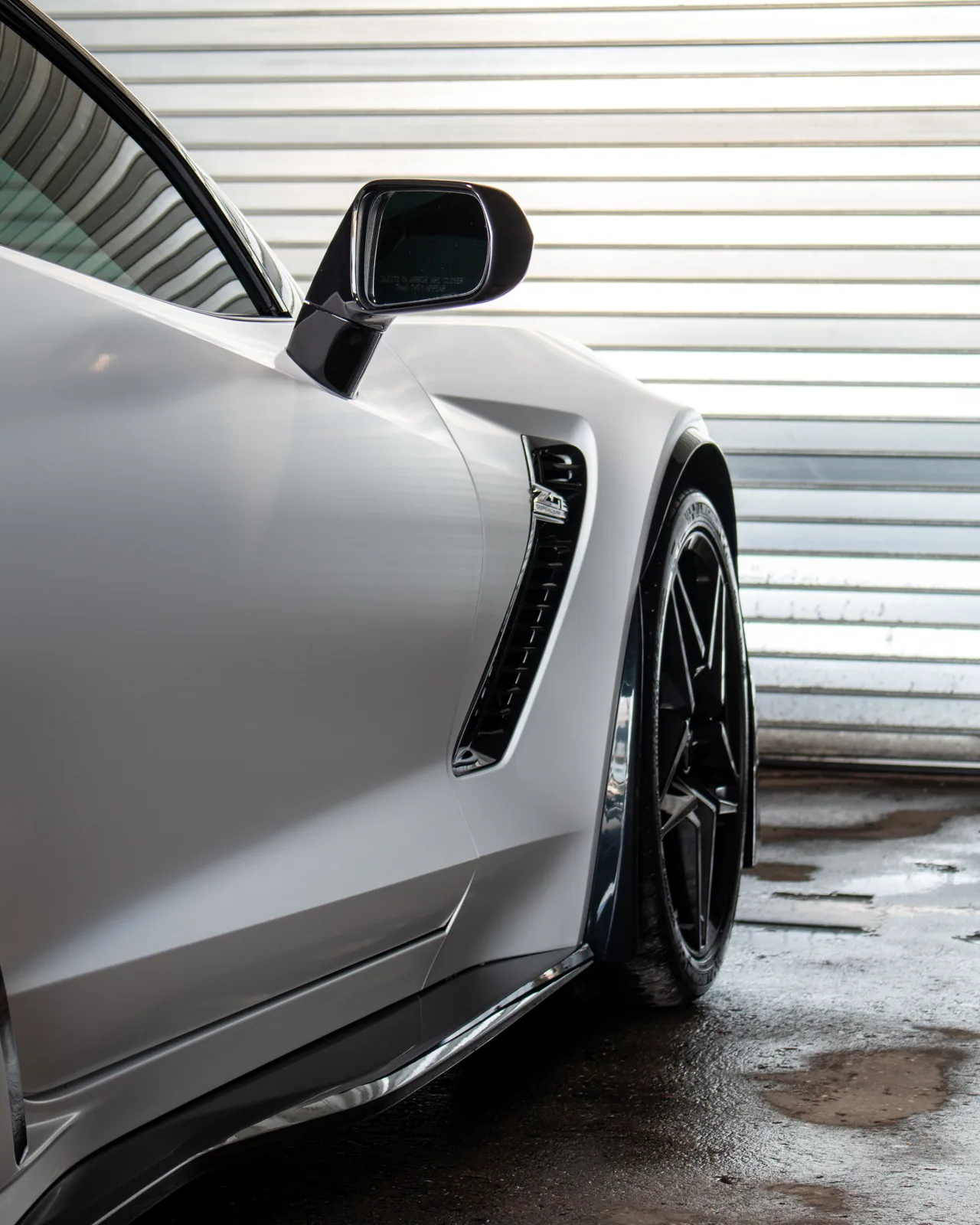 Satin White Wrap on a Chevrolet Corvette Z06 (C7), Driven Auto Styling, Philadelphia