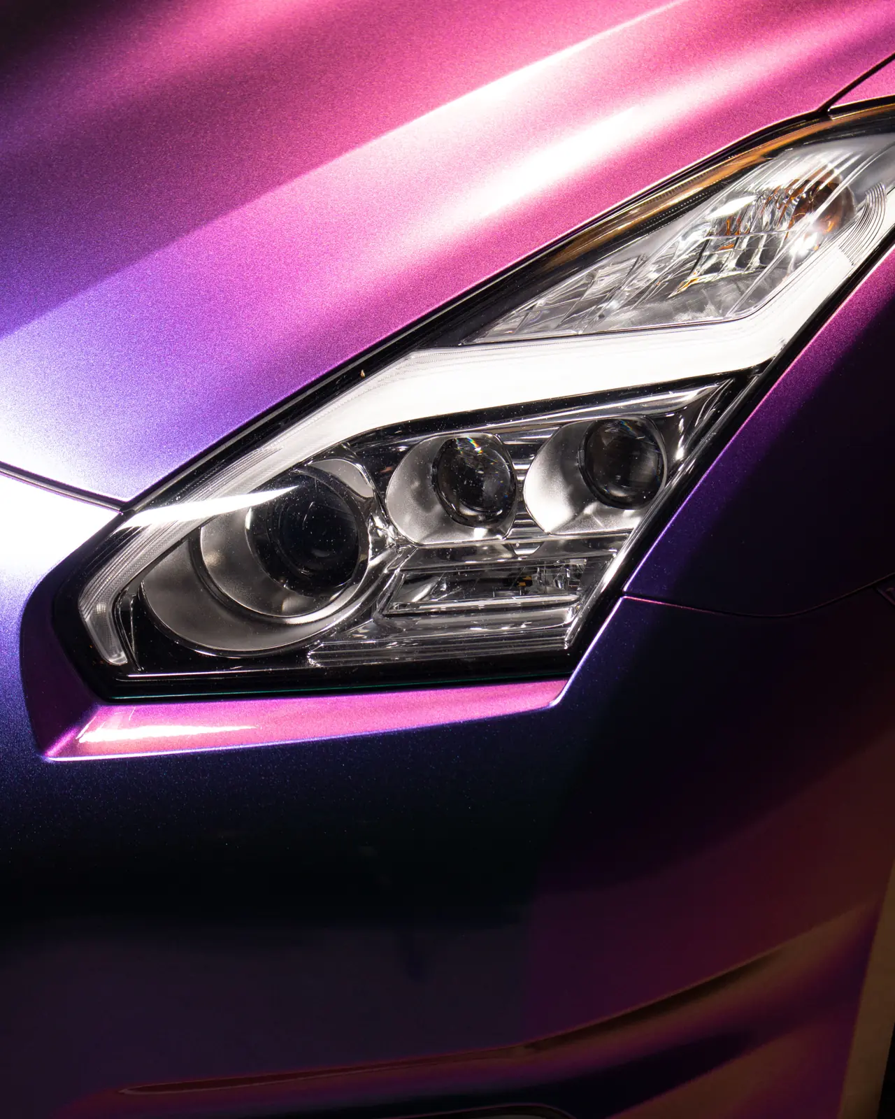 Color-Shift Vinyl Wrap on a Nissan GT-R, Driven Auto Styling, Philadelphia