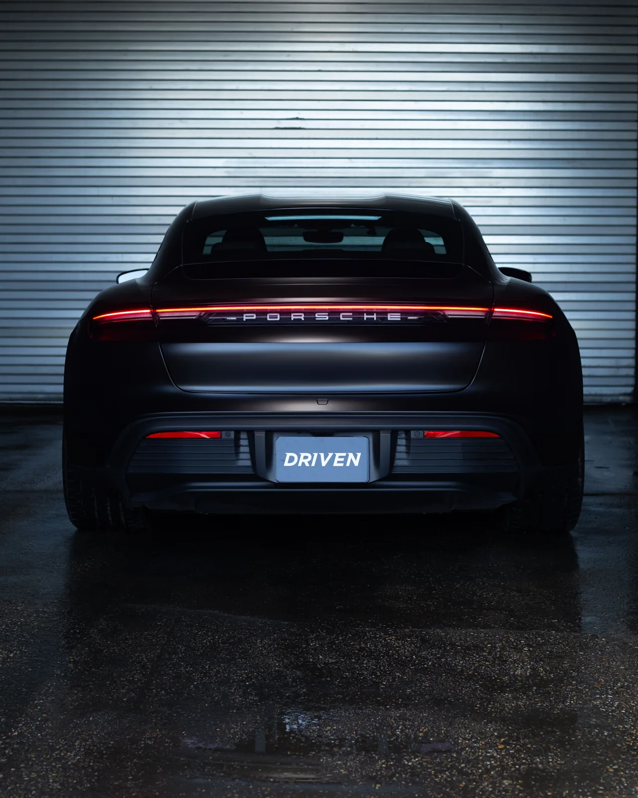 Satin Black Wrap on a Porsche Taycan, Driven Auto Styling, Philadelphia