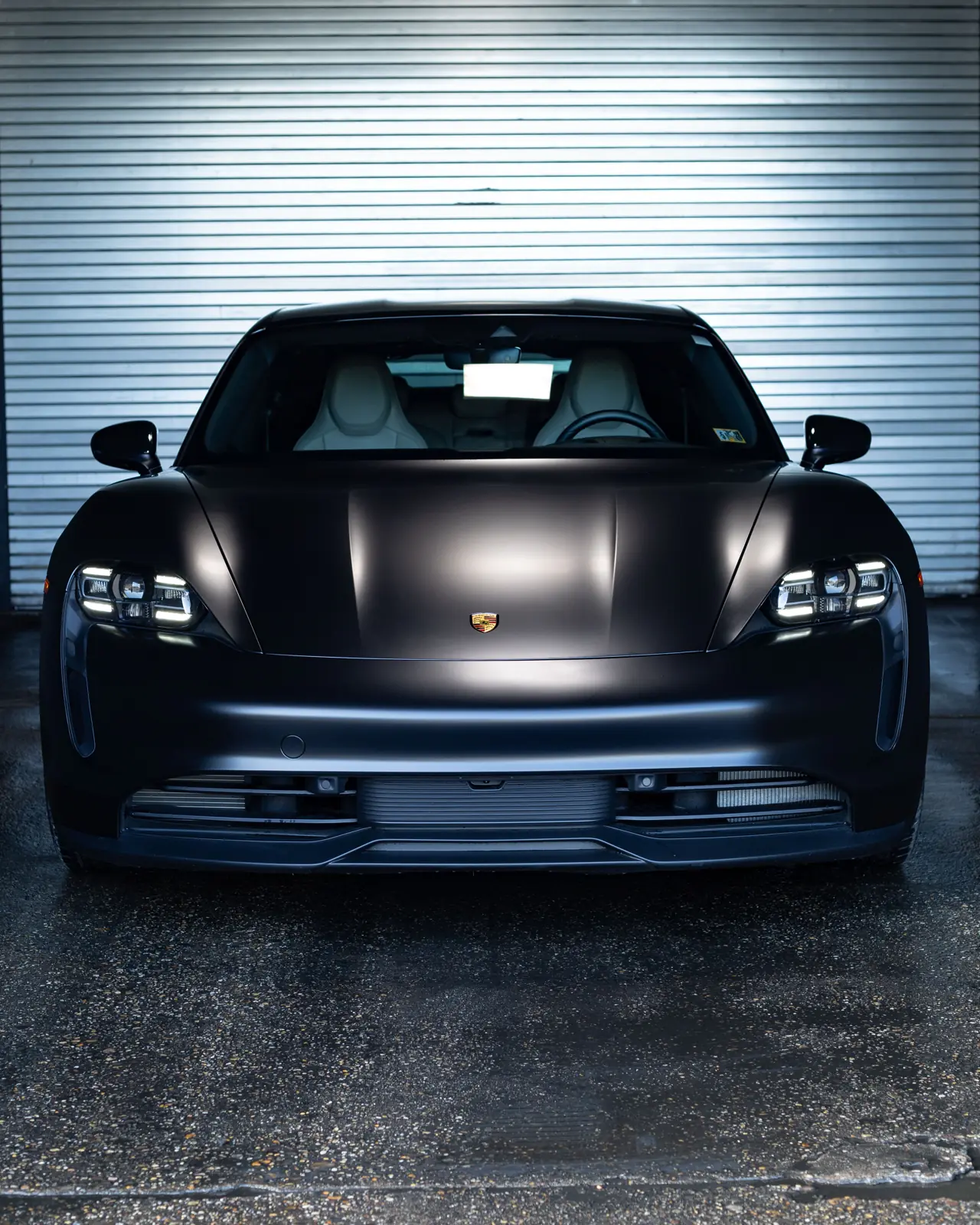 Satin Black Wrap on a Porsche Taycan, Driven Auto Styling, Philadelphia
