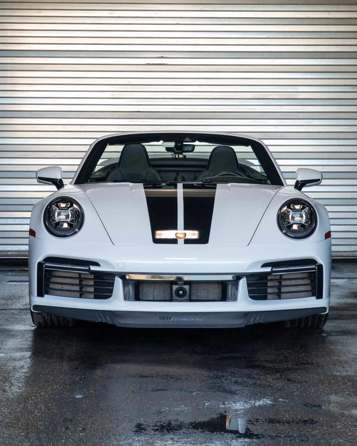 White Porsche 911 Turbo S front - full PPF coverage