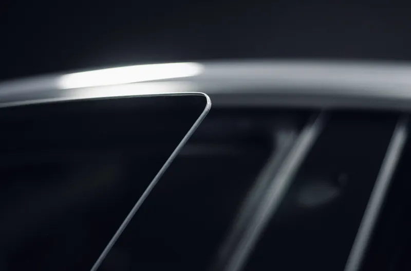 Close-up detail of professional window tinting